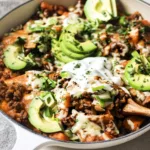 Ground beef enchilada skillet