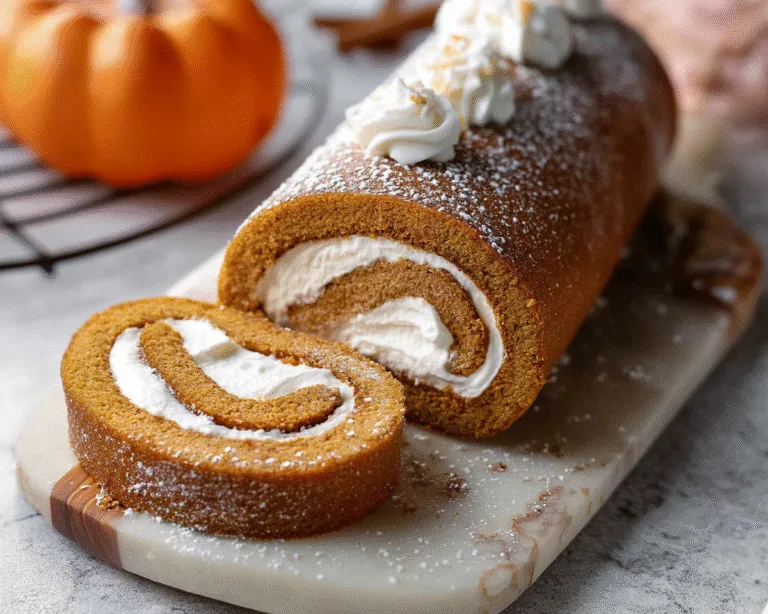 gluten free Pumpkin Roll Cake and Airy Whipped Filling