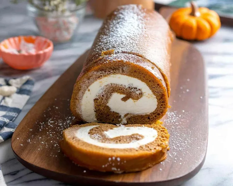 GF Pumpkin Roll Cake with Airy Whipped Filling