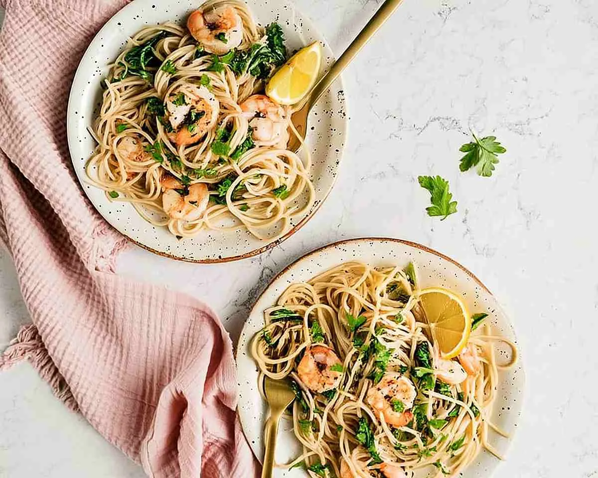 Lemon and Garlic Shrimp Pasta