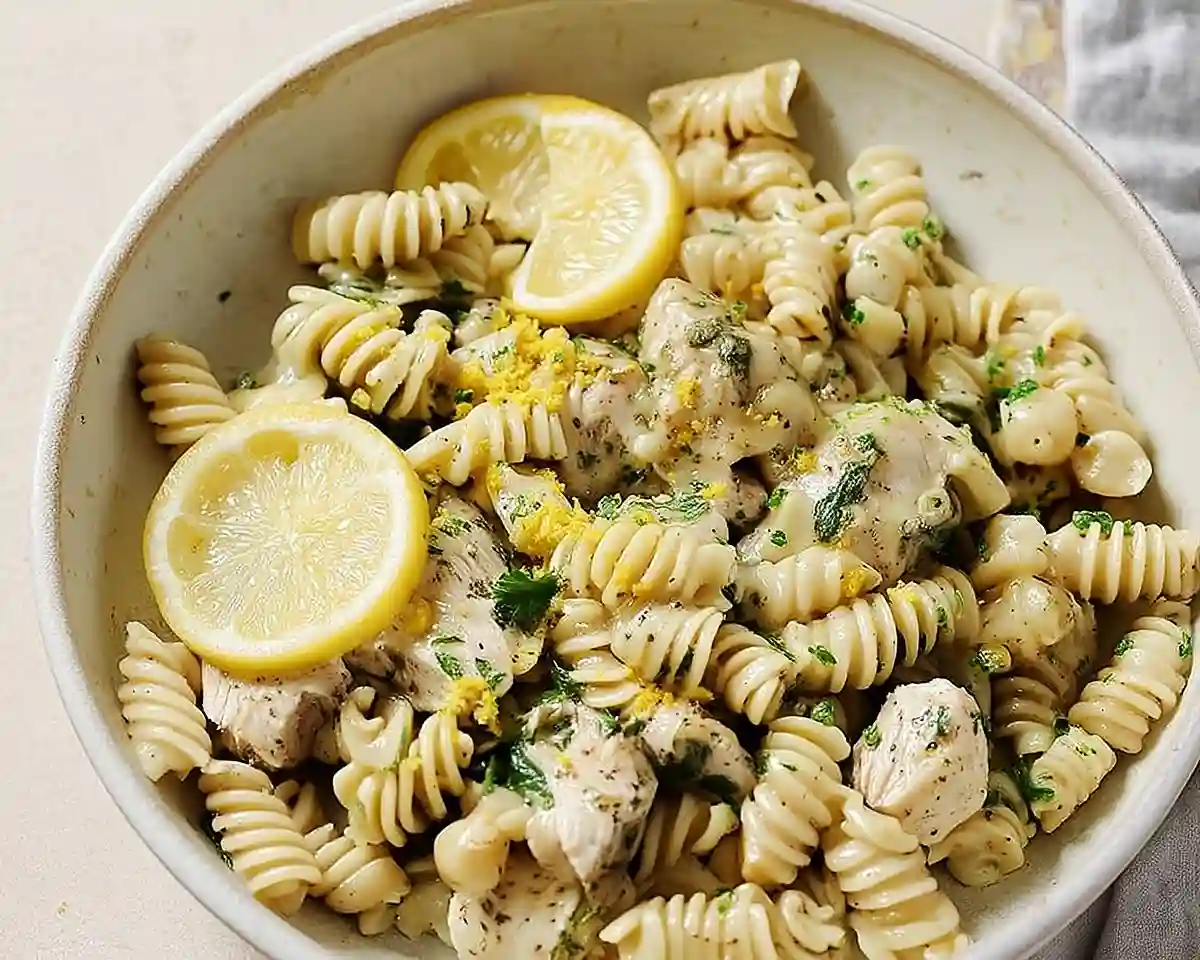 Lemon chicken pasta bake