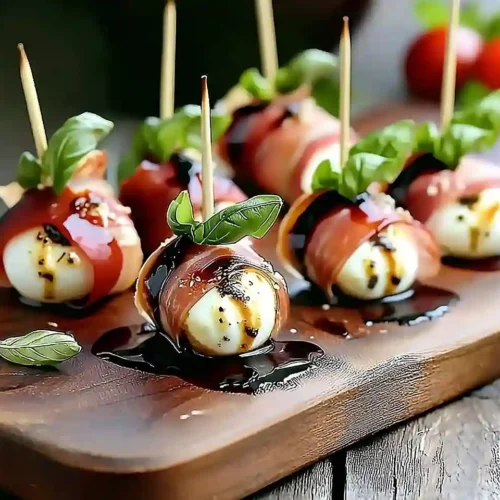 Sweet Prosciutto Wrapped Mozzarella Bites