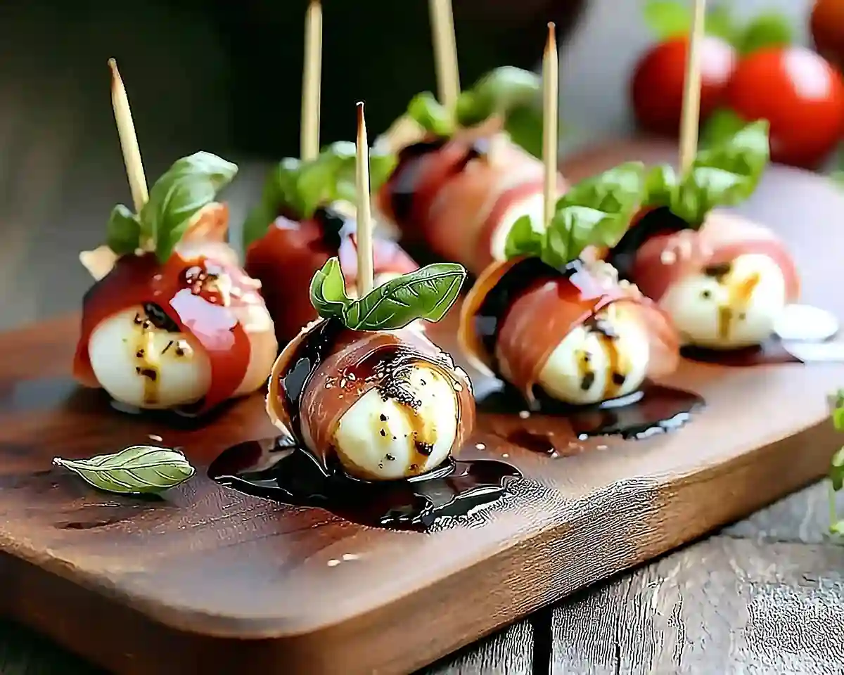 Sweet Prosciutto Wrapped Mozzarella Bites