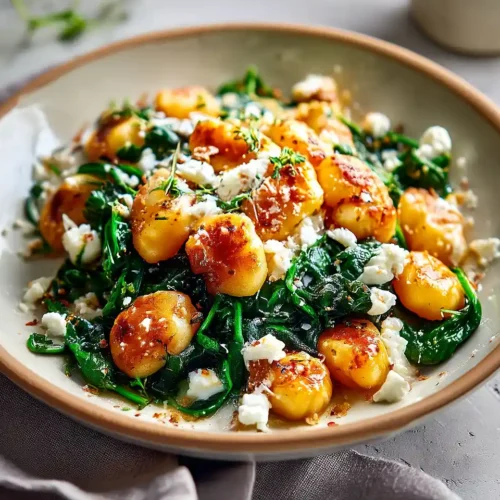 Creamy Gnocchi with Spinach and Feta