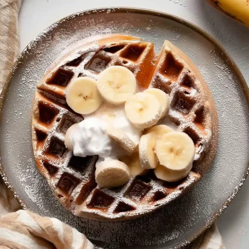 Flourless Banana Oat Waffles