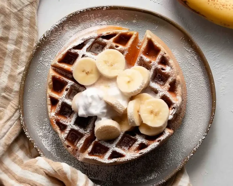 Flourless Banana Oat Waffles