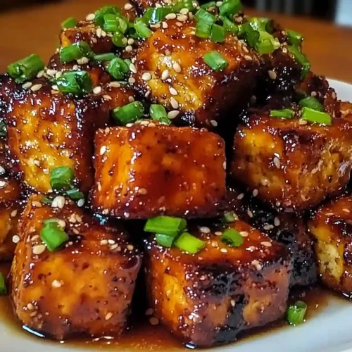 Crispy honey garlic tofu