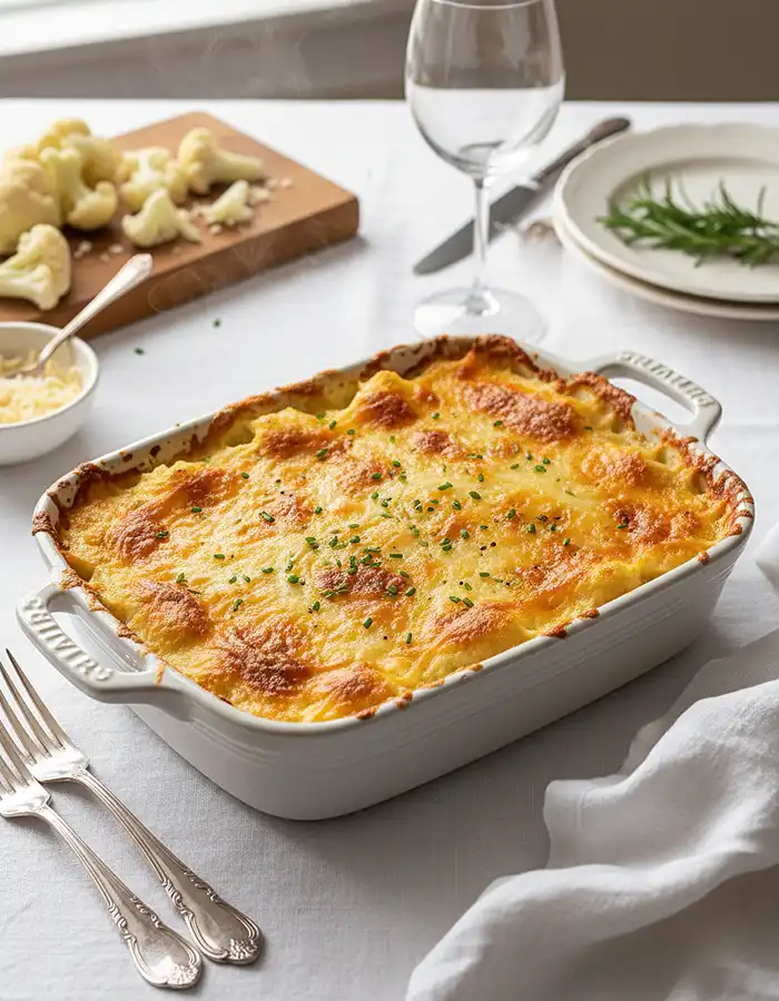 Gluten-Free Cauliflower Gratin 4 Cheesy Gluten-Free Cauliflower Bake