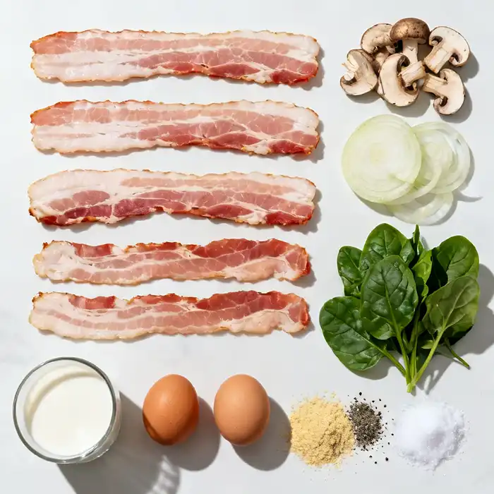 Crustless Bacon Mushroom Quiche