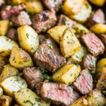 Garlic Butter Steak Bites and Potatoes