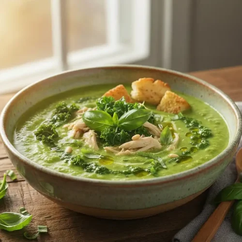 Kale & Chicken Pesto Soup