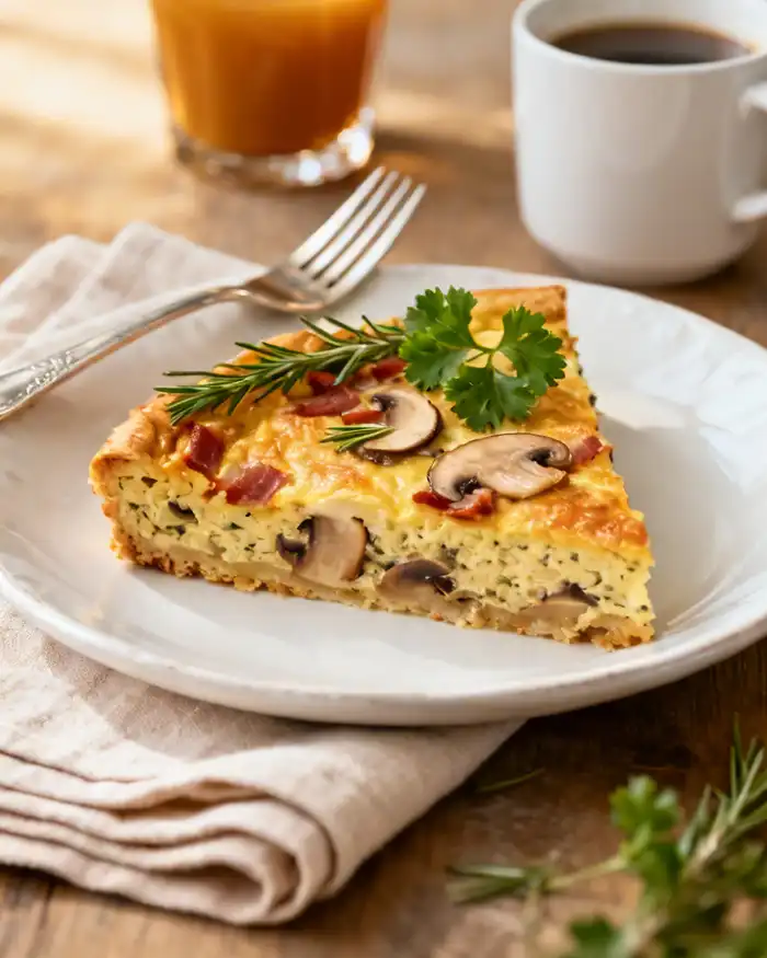 Low-Carb Bacon Mushroom Quiche