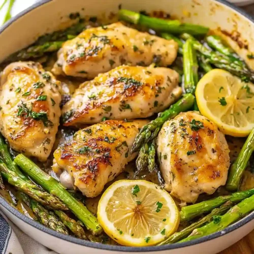 One Pan Lemon Chicken with Asparagus