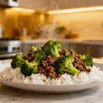 One Pot Ground Beef and Broccoli