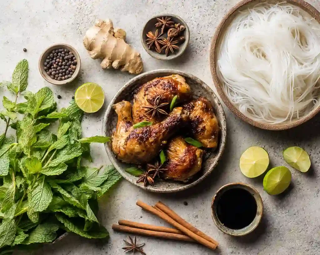 Five Spice Chicken Noodle Soup 2 Rich savory broth