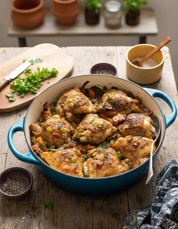 White Wine Braised Chicken 4 comforting one-pan