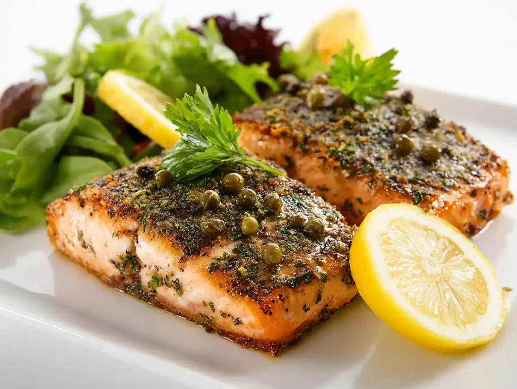 Gluten-Free Herb and Caper Crusted Salmon 4 zesty herb crust
