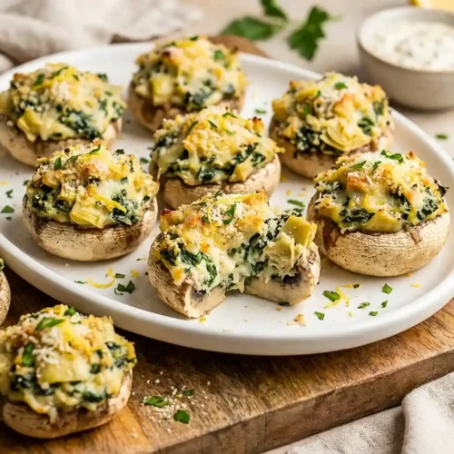 Spinach Artichoke Stuffed Mushrooms 5 Spinach Artichoke Stuffed Mushrooms