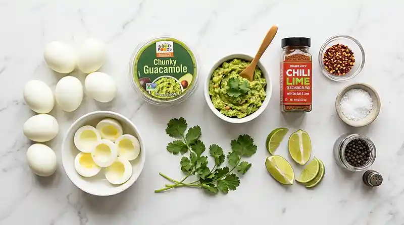 Gluten-Free Guacamole Deviled Eggs 2 avocado eggs