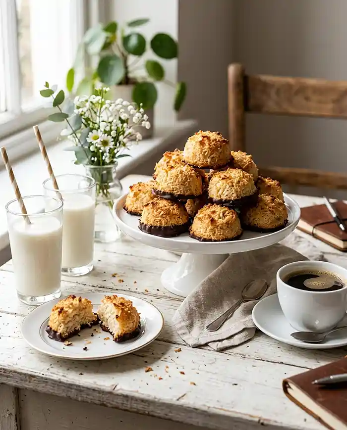 Gluten-Free Coconut Macaroons 4 chocolate dipped