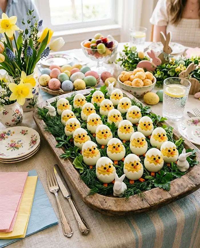 Gluten-Free Deviled Egg Chicks 4 cute deviled eggs