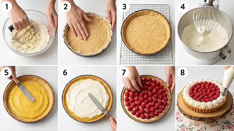 Gluten-Free Lemon Raspberry Tart 3 elegant dessert