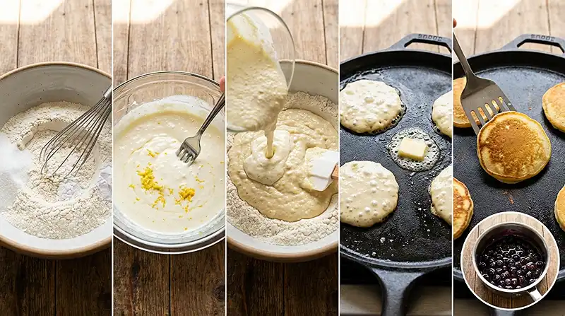 Gluten-Free Lemon Ricotta Pancakes 3 fluffy pancakes