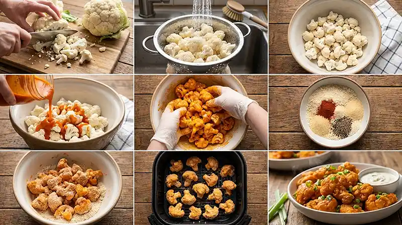Gluten-Free Buffalo Cauliflower 3 spicy cauliflower