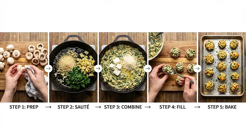 Spinach Artichoke Stuffed Mushrooms 3 spinach artichoke