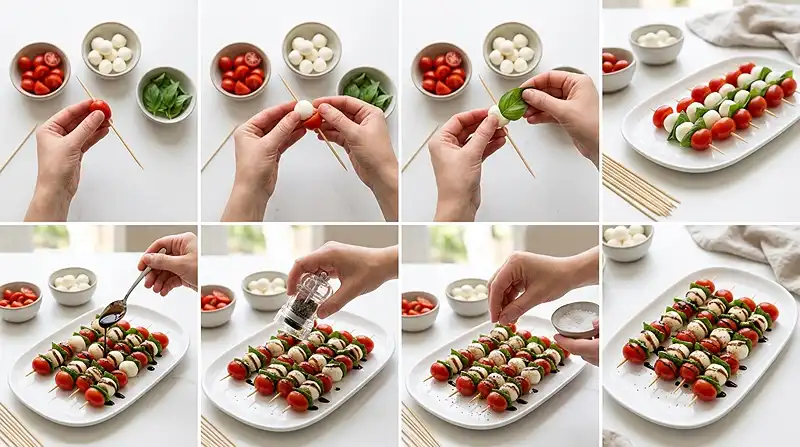 tomato mozzarella skewers