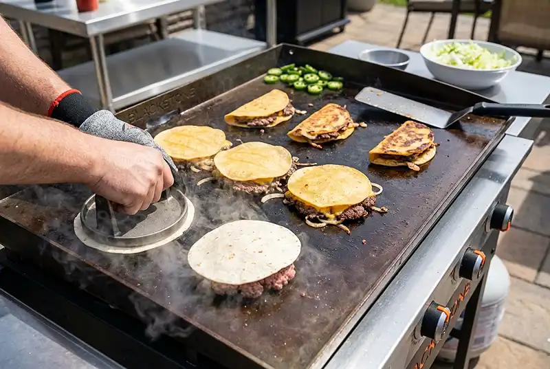 Gluten-Free Smash Burger Tacos 3 viral taco recipe
