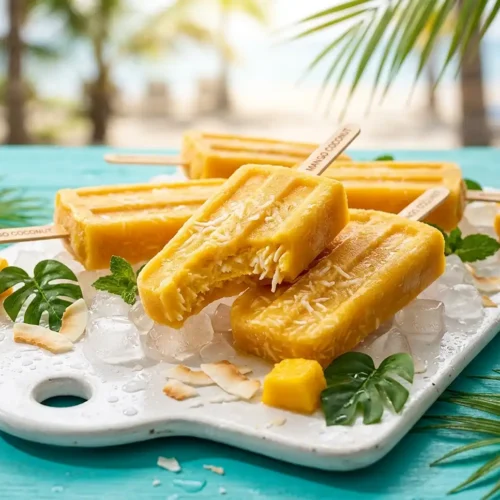 Dairy-Free Gluten-Free Mango Coconut Popsicles 5 Mango Coconut Popsicles