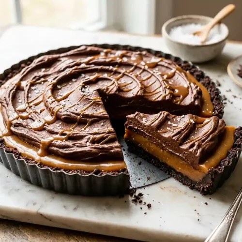 No-Bake Salted Caramel Chocolate Tart