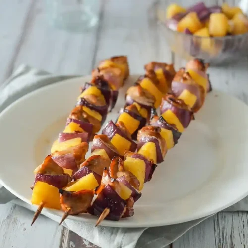 Sticky Pineapple Chicken Skewers