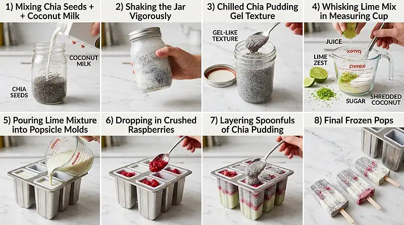 Vegan Coconut Lime Chia Pops