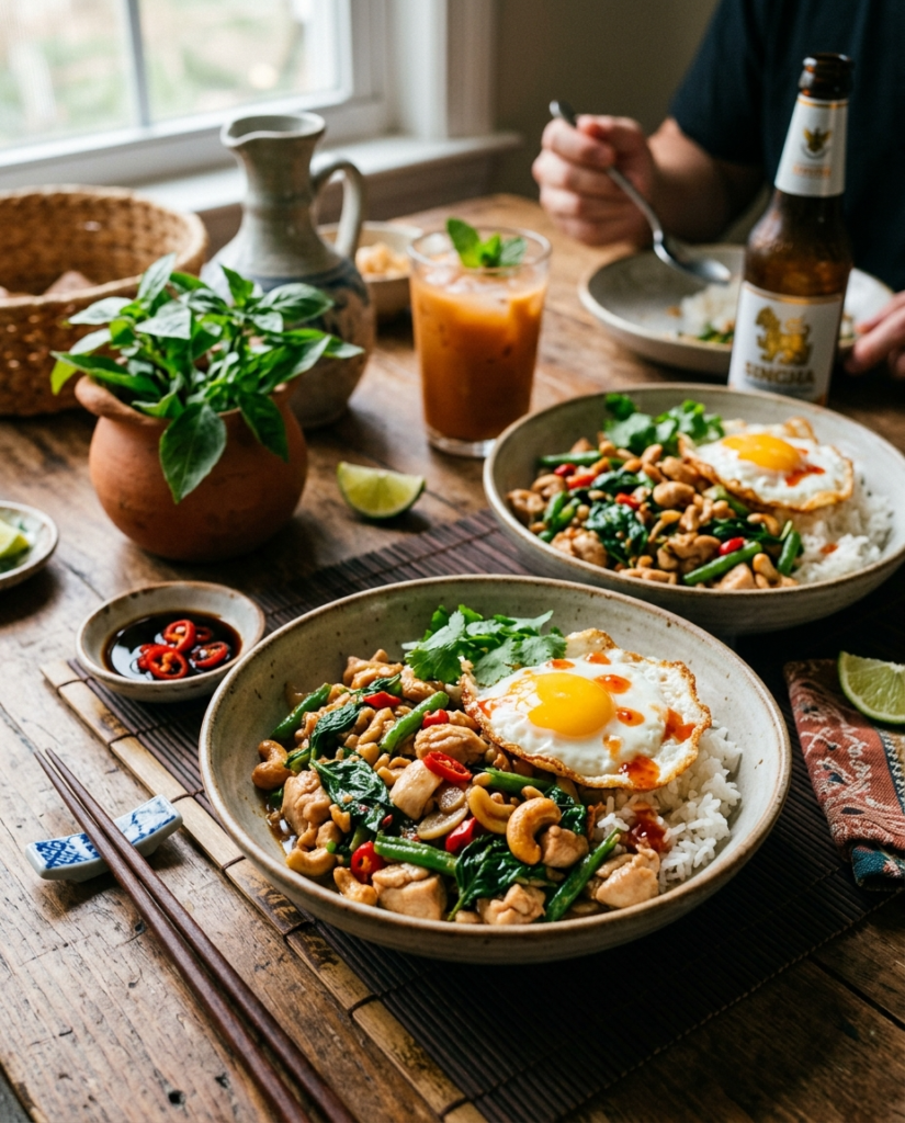 Gluten-Free Thai Basil Chicken 4 asian stir fry