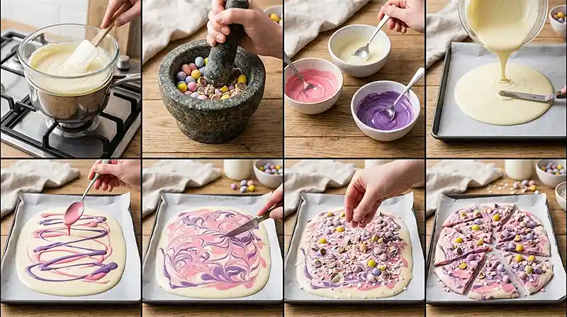 Gluten-Free Easter Egg Bark 3 chocolate bark