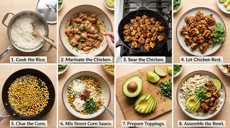 Gluten-Free Street Corn Chicken Rice Bowls 3 easy dinner