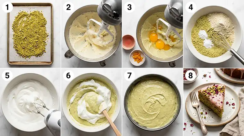 Gluten-Free Rose Water Pistachio Cake 3 elegant dessert