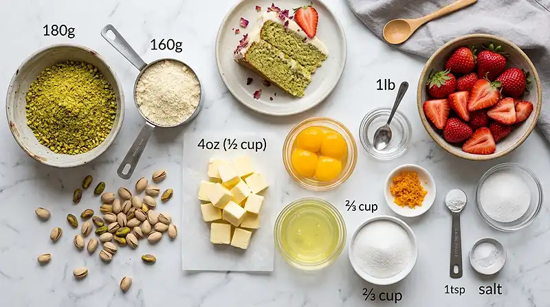 Gluten-Free Rose Water Pistachio Cake 2 floral cake