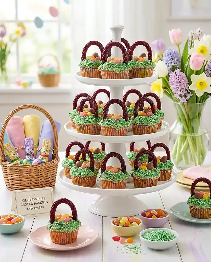 Gluten-Free Easter Basket Cupcakes 4 fondant basket