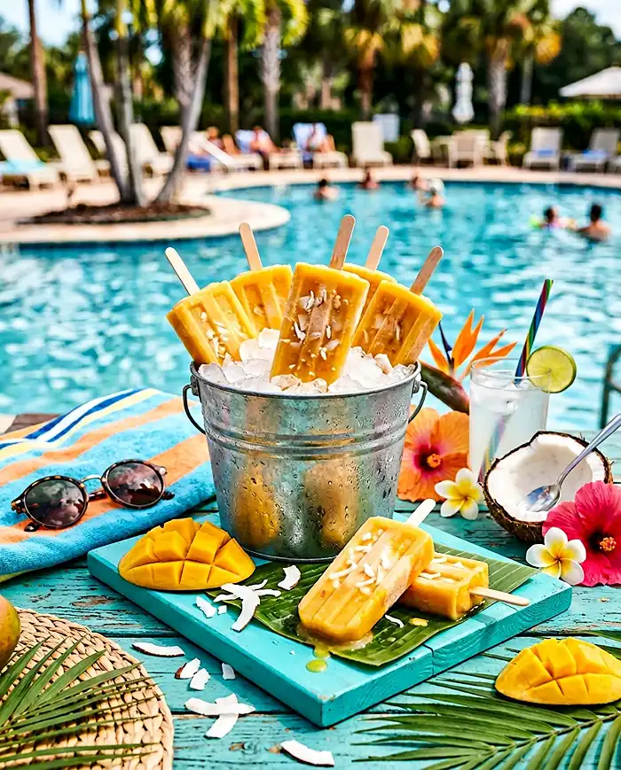 Dairy-Free Gluten-Free Mango Coconut Popsicles 4 frozen treat