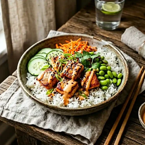 gluten-free Bang Bang Salmon Bowls