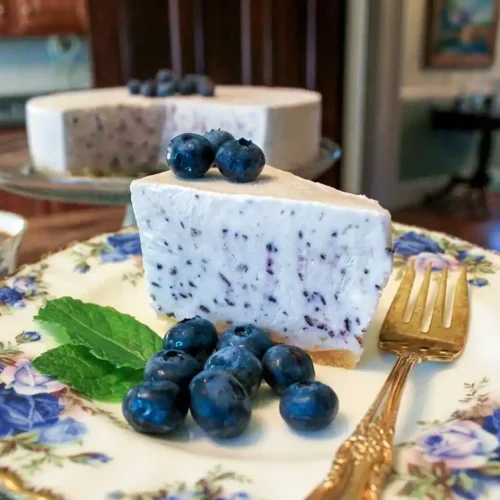 gluten-free No-Bake Blueberry Yogurt Pie