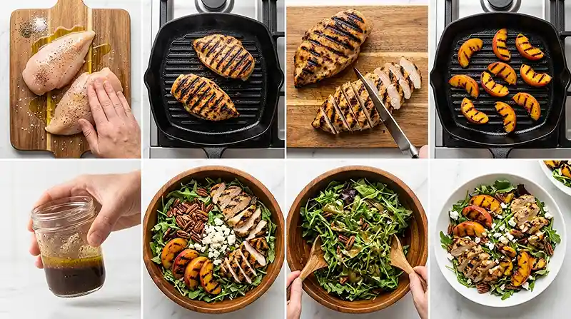 Gluten-Free Grilled Peach Chicken Salad 3 grilled chicken dinner