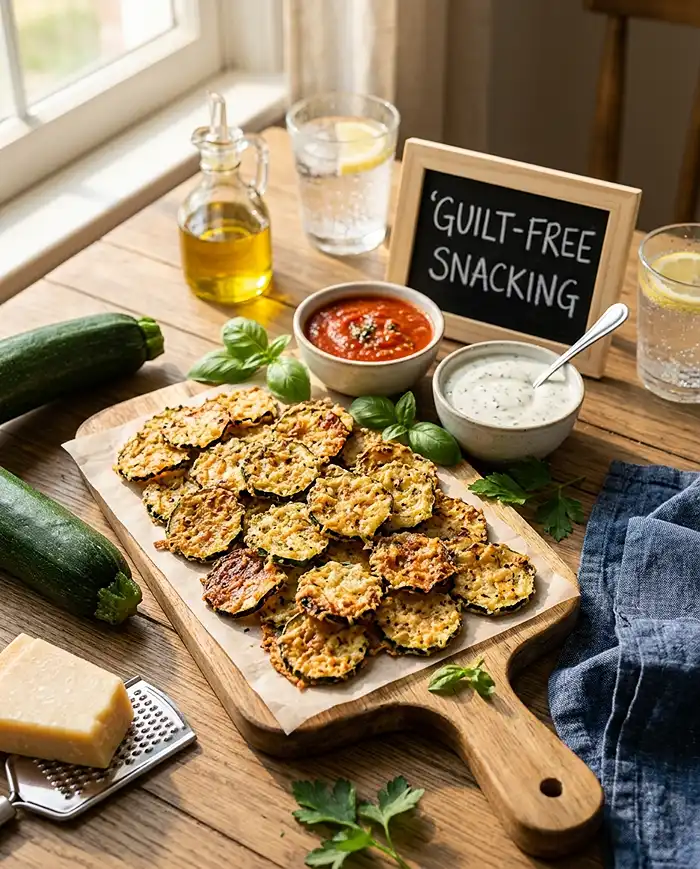 Gluten-Free Zucchini Parmesan Chips 4 low carb appetizer