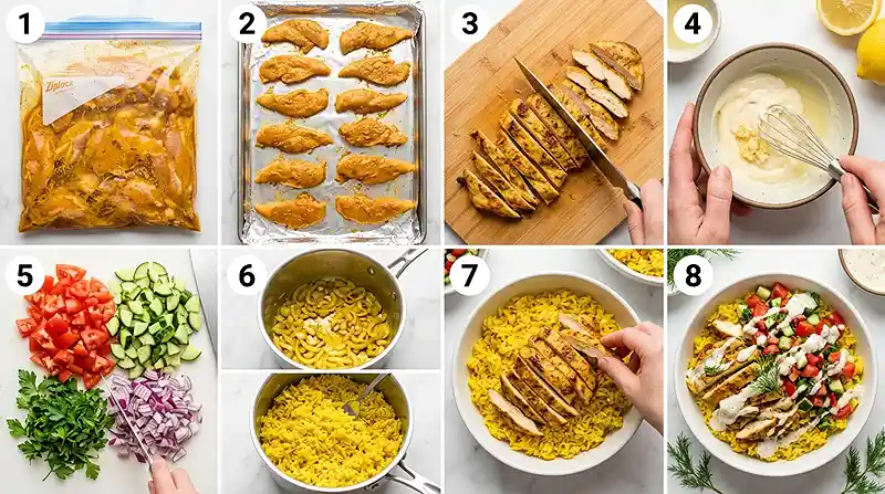 Gluten-Free Grilled Chicken Shawarma Bowls 3 meal prep bowl