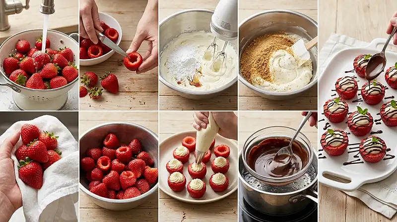 Gluten-Free Strawberry Cheesecake Bites 3 mini cheesecakes