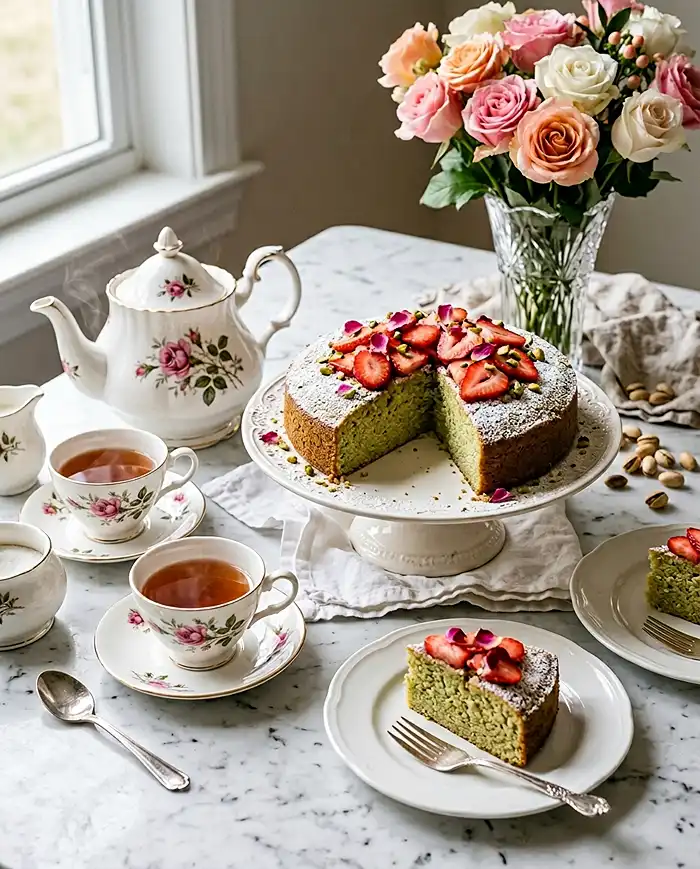 Gluten-Free Rose Water Pistachio Cake 4 mothers day