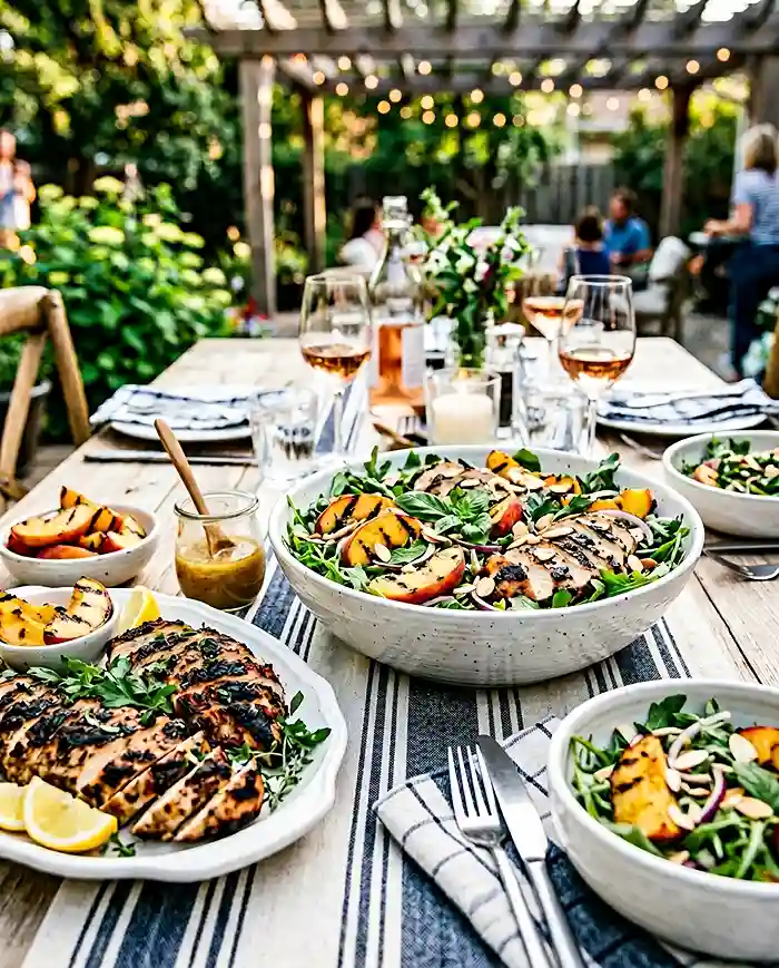 Gluten-Free Grilled Peach Chicken Salad 4 summer salad